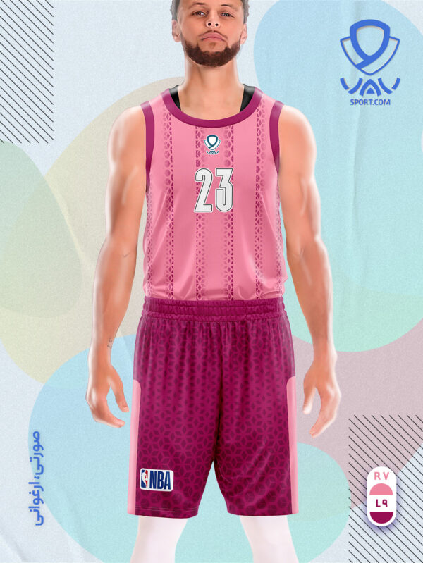 پیراهن و شورت ورزشی مدل کندو بسکتبالی رنگ صورتی ارغوانی | تولید لباس ورزشی اختصاصی واو اسپرت