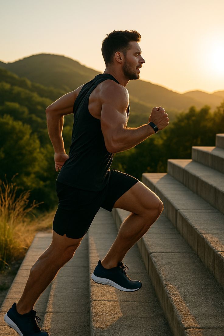 نکات نگهداری لباس ورزشی | پله بالا رفتن ورزشکار